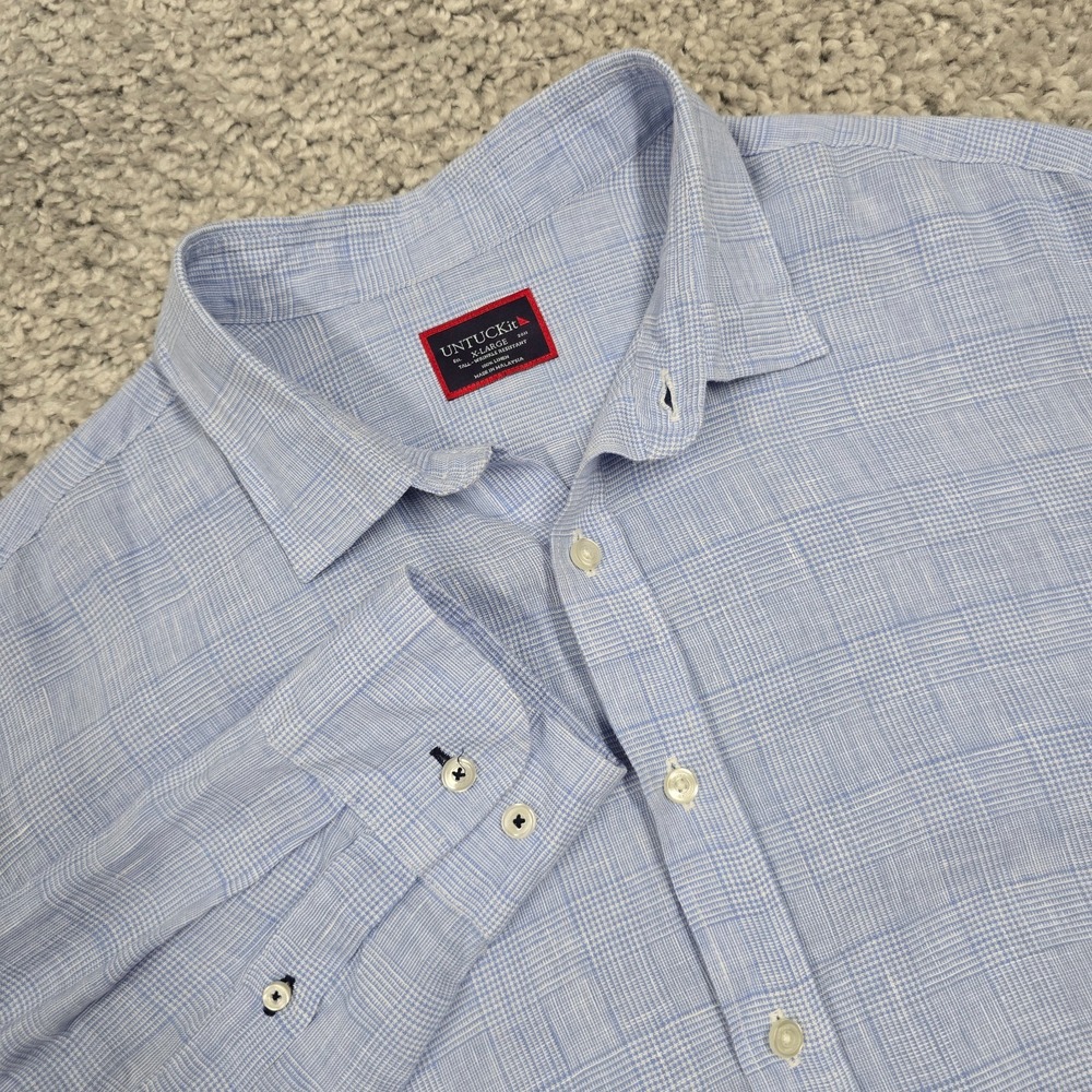 UNTUCKit Torontel Men Linen Button Down Shirt Size XL Tall Casual Summer Travel